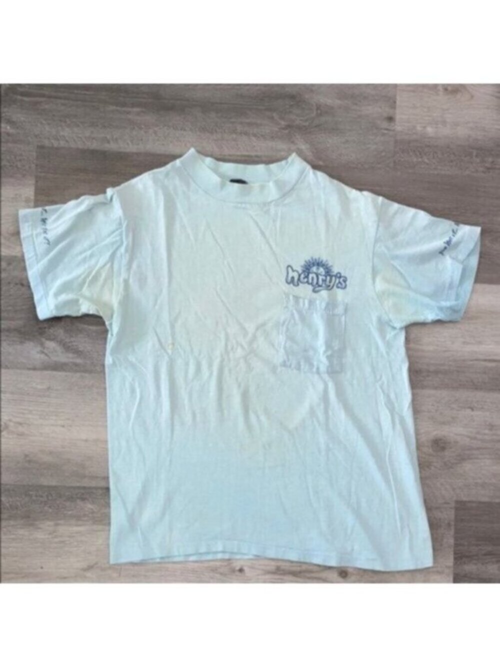 VTG Henry's Single Stitch T Shirt Fort Walton Beach Florida Blue Size Medium